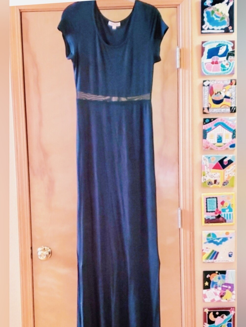 NWOT Rolla Costa black jersey maxi dress size Large